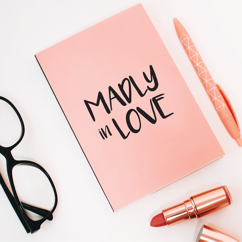 Vinyl Wall Art Decal - Madly In Love - 2.- Trendy Inspirational Couples Love Quote Sticker For Bedroom Coffee Cup Thermos Mug Laptop Computer Luggage Car Bumper Decor 3