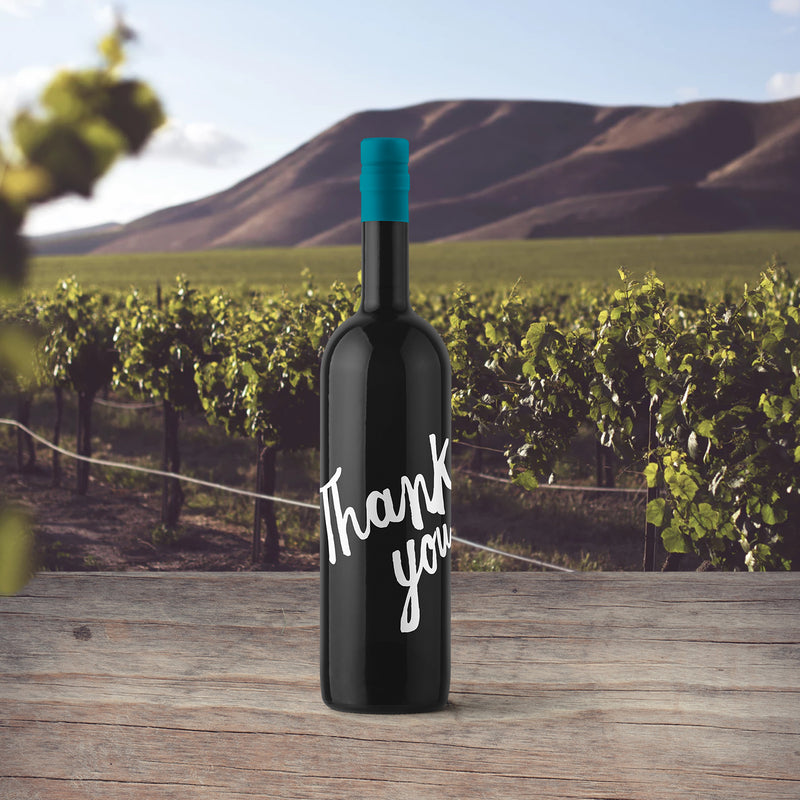 Vinyl Wall Art Decal - Thank You - 5" x 5" - Trendy Adult Drink Quote Sticker For Wine Bottle Holiday Season Home Party Gift Work Office Dining Room Store Decor 2