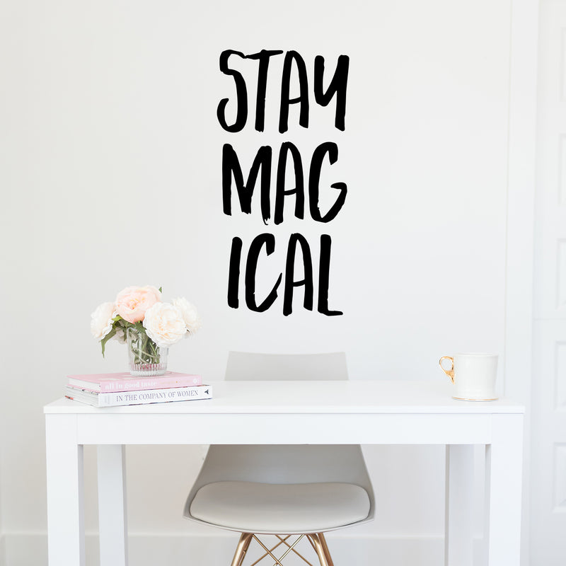 Vinyl Wall Art Decal - Stay Magical - 34" x 17" - Motivational Cute Trendy Optimistic Self Esteem Quote Sticker For Home Bedroom Closet Living Room Playroom Coffee Shop Decor 2