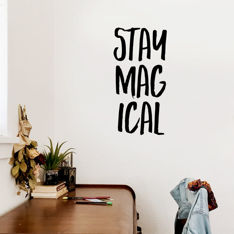 Vinyl Wall Art Decal - Stay Magical - 34" x 17" - Motivational Cute Trendy Optimistic Self Esteem Quote Sticker For Home Bedroom Closet Living Room Playroom Coffee Shop Decor 3