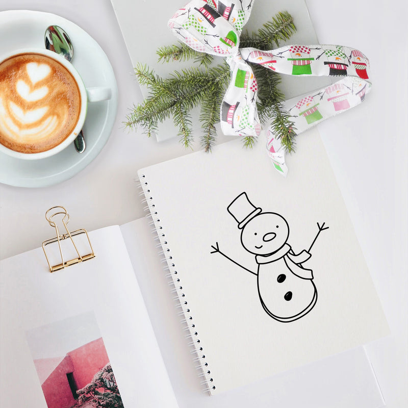 Vinyl Wall Art Decal - Little Snowman- Modern Minimal Christmas Quote Sticker For Holiday Season Work Office School Notebook Laptop Book Window Classroom Lines Decor 2