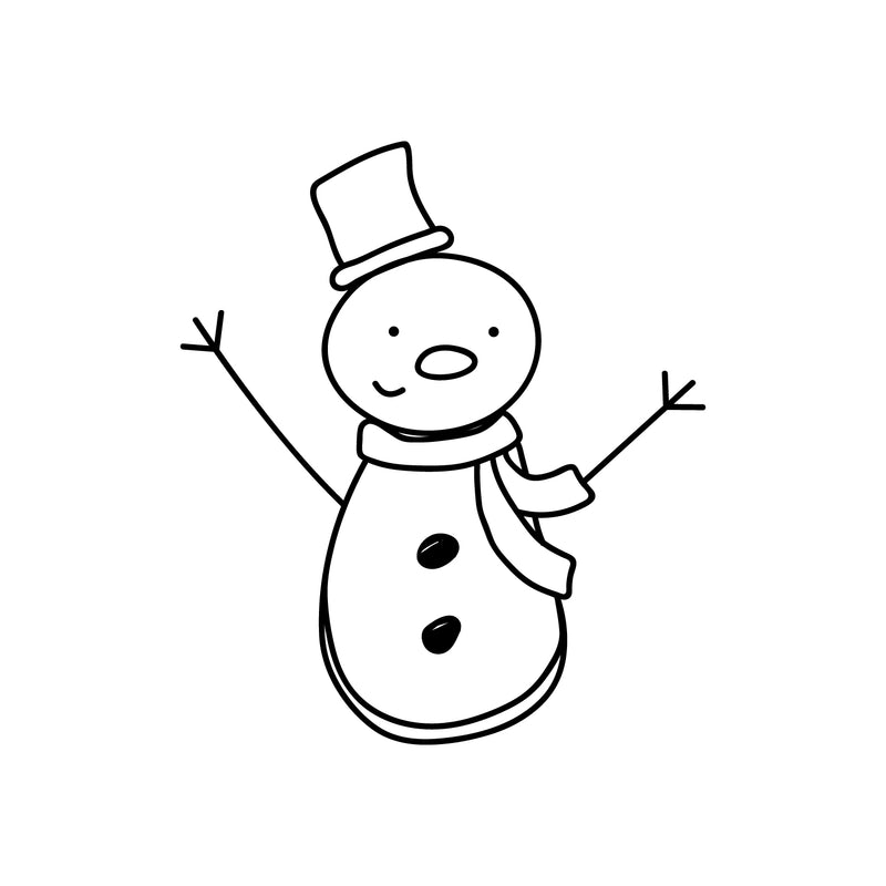 Vinyl Wall Art Decal - Little Snowman- Modern Minimal Christmas Quote Sticker For Holiday Season Work Office School Notebook Laptop Book Window Classroom Lines Decor 1