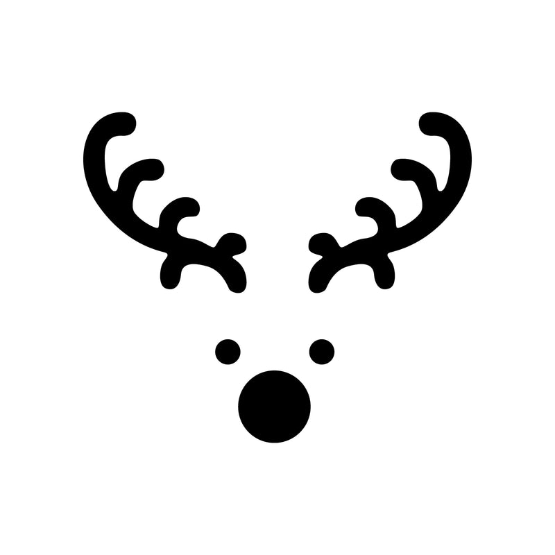 Vinyl Wall Art Decal - Little Reindeer Face - 3.4" x 4" - Modern Minimal Christmas Quote Sticker For Holiday Season Work Office School Notebook Laptop Book Window Classroom Lines Decor 1
