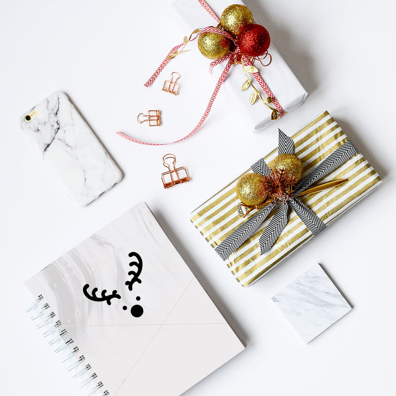 Vinyl Wall Art Decal - Little Reindeer Face - 3.- Modern Minimal Christmas Quote Sticker For Holiday Season Work Office School Notebook Laptop Book Window Classroom Decor 3