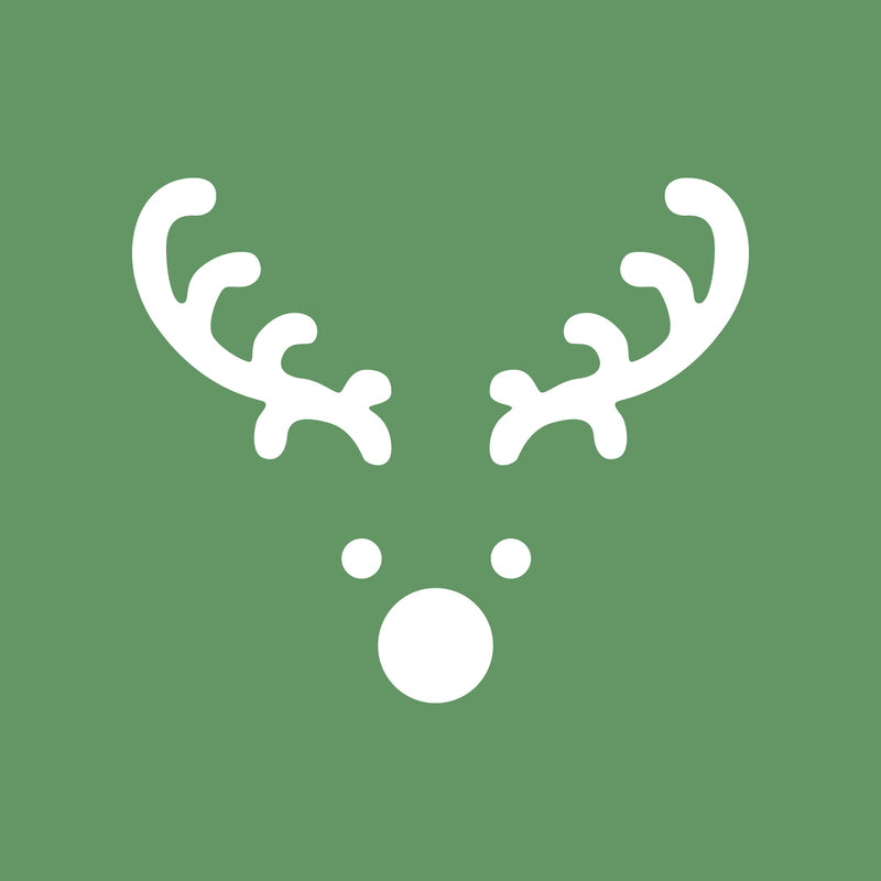 Vinyl Wall Art Decal - Little Reindeer Face - 3.4" x 4" - Modern Minimal Christmas Quote Sticker For Holiday Season Work Office School Notebook Laptop Book Window Classroom Lines Decor 1