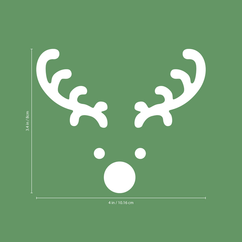 Vinyl Wall Art Decal - Little Reindeer Face - 3.4" x 4" - Modern Minimal Christmas Quote Sticker For Holiday Season Work Office School Notebook Laptop Book Window Classroom Lines Decor 4