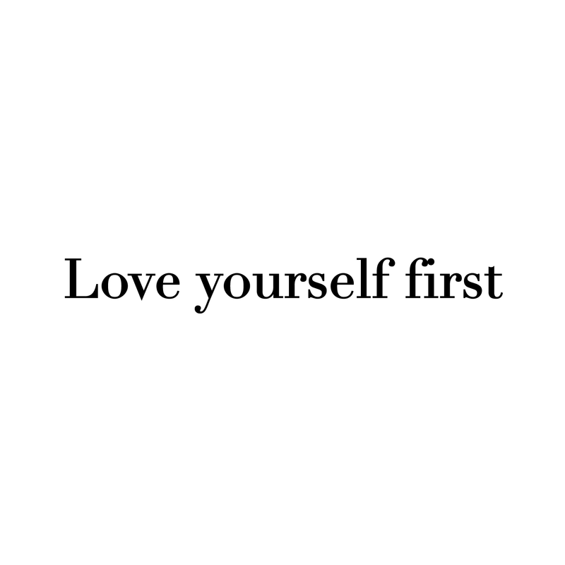 Vinyl Wall Art Decal - Love Yourself First - 2" x 15" - Motivational Cute Optimistic Self Esteem Mind Change Quote Sticker For Bedroom Living Room Closet Kid Room Playroom Gym Fitness Decor 1