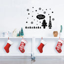 Vinyl Wall Art Decal - Merry Christmas Trees and Snowflakes - Holiday Seasonal Sticker - Indoor Home Apartment Office Wall Door Window Bedroom Workplace Decor Decals (23" x 31"; Black) 2