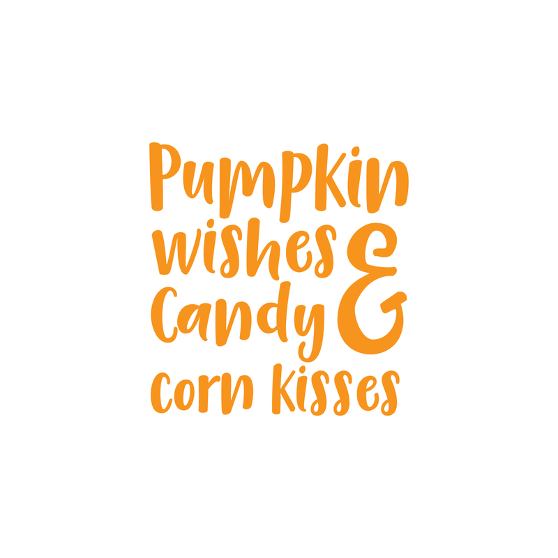 Vinyl Wall Art Decal - Pumpkin Wishes And Candy Corn Kisses - 17" x 16" - Funny Trendy Halloween Quote Sticker For Teens Bedroom Living Room Office School Classroom Store Door Window Spooky Decor 1