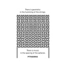 Vinyl Wall Art Decal - There Is Geometry In The Humming Of The Strings - 34" x 22.5" - Trendy Inspirational Math Quote Sticker For Home Kids Room Bedroom Playroom School Classroom Office Decor 1