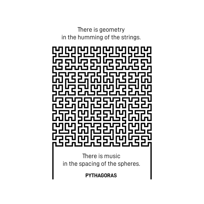 Vinyl Wall Art Decal - There Is Geometry In The Humming Of The Strings - - Modern Pythagoras Of Samos Quote For Home Living Room Bedroom Apartment Office Business Workplace Decor 1