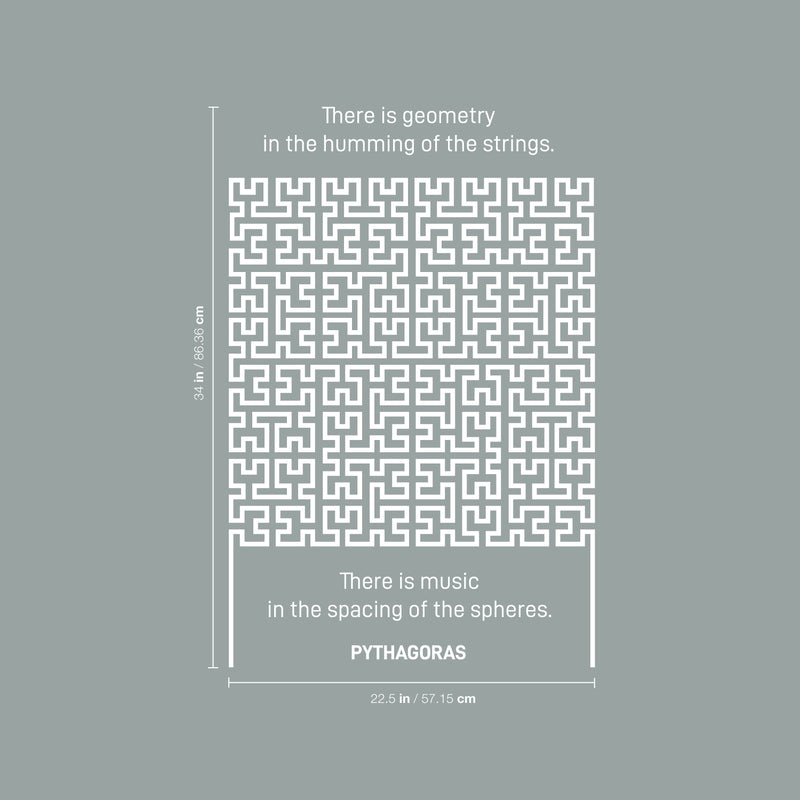Vinyl Wall Art Decal - There Is Geometry In The Humming Of The Strings - 34" x 22.5" - Trendy Inspirational Math Quote Sticker For Home Kids Room Bedroom Playroom School Classroom Office Decor 4