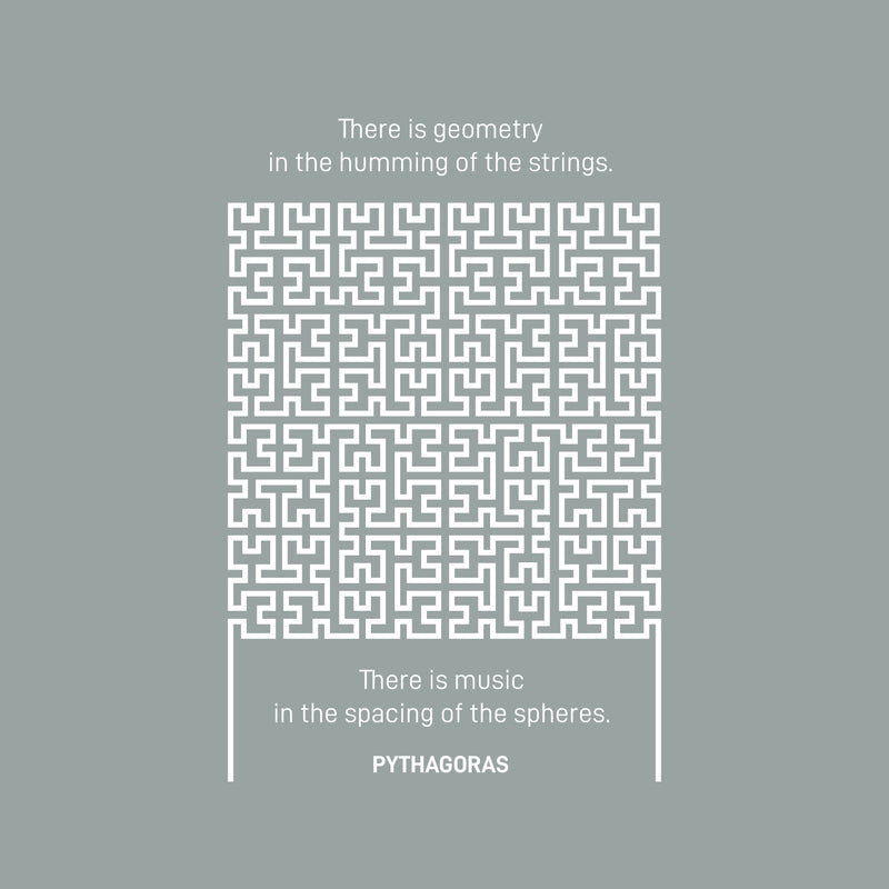 Vinyl Wall Art Decal - There Is Geometry In The Humming Of The Strings - 34" x 22.5" - Trendy Inspirational Math Quote Sticker For Home Kids Room Bedroom Playroom School Classroom Office Decor 1