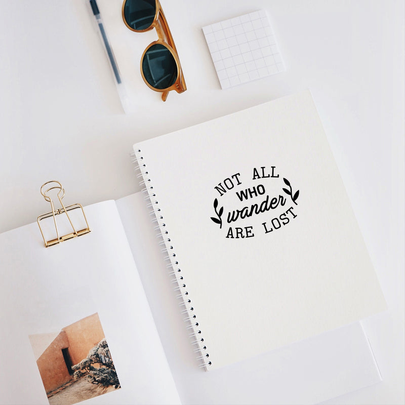 Vinyl Wall Art Decal - Not All Who Wander Are Lost - 2.- Trendy Inspirational Positive Quote Sticker For Laptop Notebook Agenda Coffee Mug Diary Decor 3