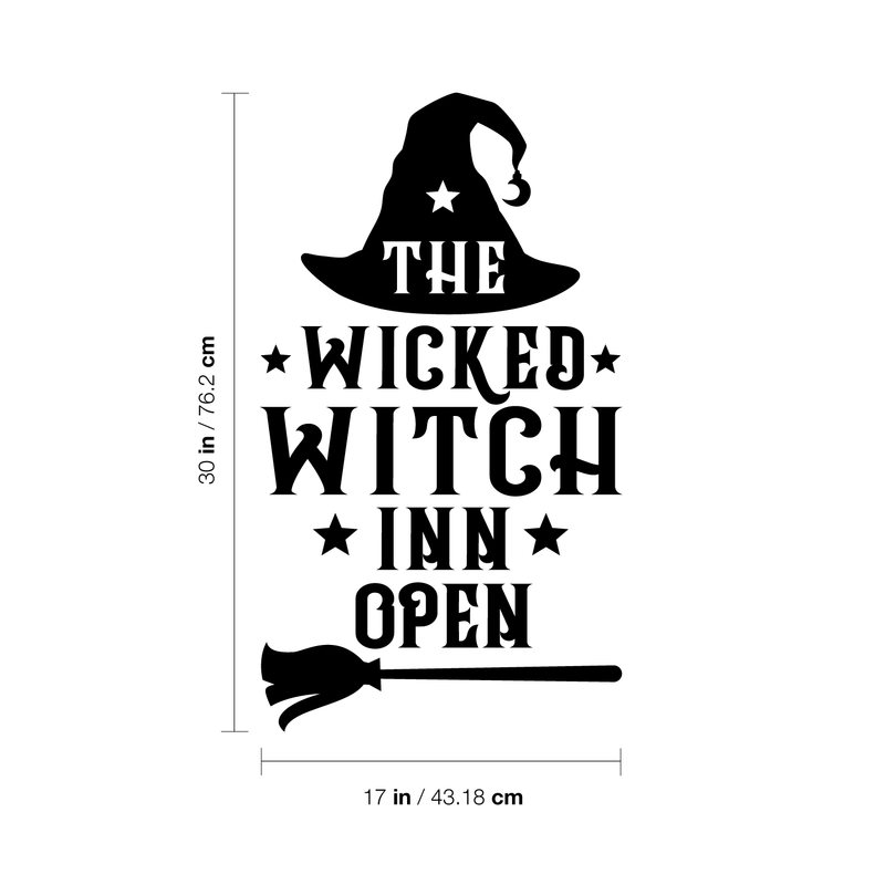 Vinyl Wall Art Decal - The Wicked Witch Inn Open - Trendy Funny Halloween Pumpkin Shape Quote Sticker For Entryway Dining Room Kitchen Restaurant Coffee Shop Store Window Spooky Decor 4