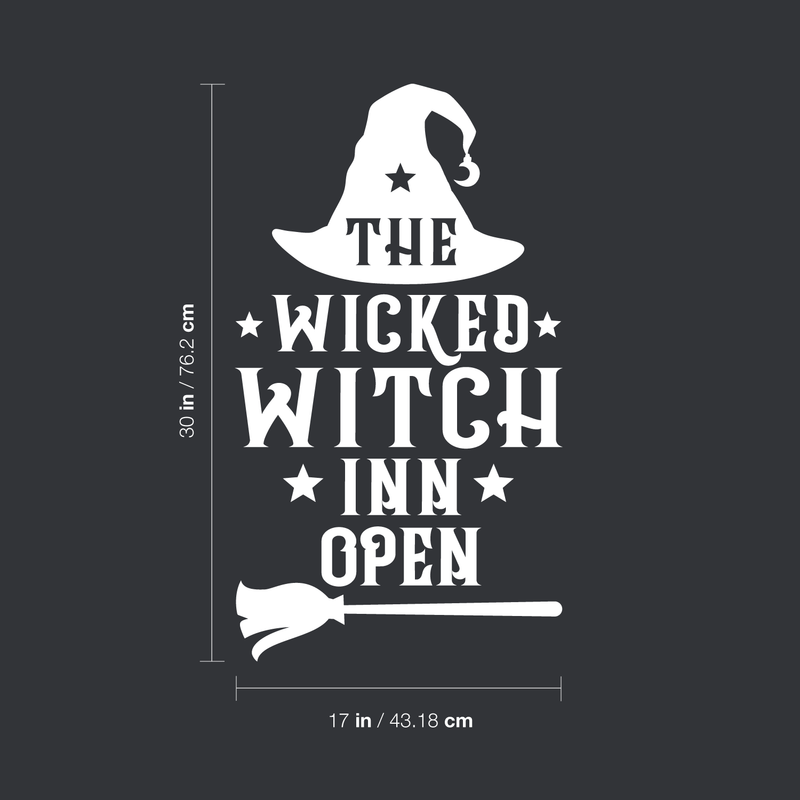 Vinyl Wall Art Decal - The Wicked Witch Inn Open - 17" x 22" - Trendy Funny Halloween Pumpkin Shape Quote Sticker For Entryway Dining Room Kitchen Restaurant Coffee Shop Store Window Spooky Decor 4