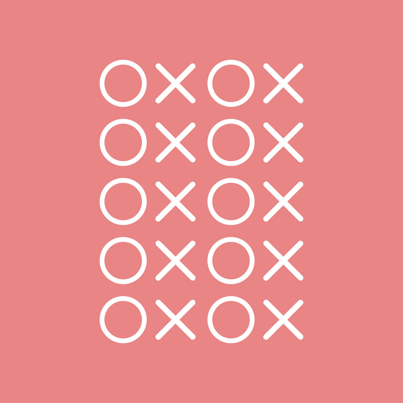 Set of 20 Vinyl Wall Art Decal - XOXO’s - 28" x 22" - Trendy Funny Tic Tac Toe Game Quote Sticker For Fun Home Office Teen Bedroom Living Room Kids Room Playroom Classroom Decor 1