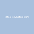 Vinyl Wall Art Decal - Inhale Sky Exhale Stars - 2" x 21" - Trendy Inspirational Cute Optimistic Quote Sticker For Meditation Therapy Yoga Classroom School Gym Fitness Playroom Decor 1