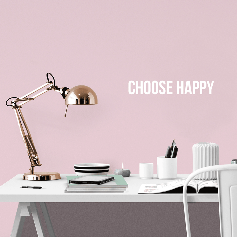 Vinyl Wall Art Decal - Choose Happy - 2.5" x 15" - Trendy Motivational Good Vibes Cute Kindness Quote Sticker For Home Bedroom Kids Room Playroom Living Room Office School Classroom Decor 2