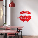 Vinyl Wall Art Decal - Love You and Me - 20" x 30" - Trendy Cute Artistic Design Love Hearts Arrow Shape For Home Storefront Coffee Shop Couples Valentine's Day Decor Sticker 2