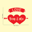 Vinyl Wall Art Decal - Love You and Me - 20" x 30" - Trendy Cute Artistic Design Love Hearts Arrow Shape For Home Storefront Coffee Shop Couples Valentine's Day Decor Sticker 4