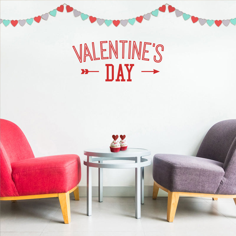 Vinyl Wall Art Decal - Valentine’s Day - 11" x 25" - Trendy Cute Artistic Design Love For Home Storefront Coffee Shop Couples Valentine's Day Decor Sticker 3