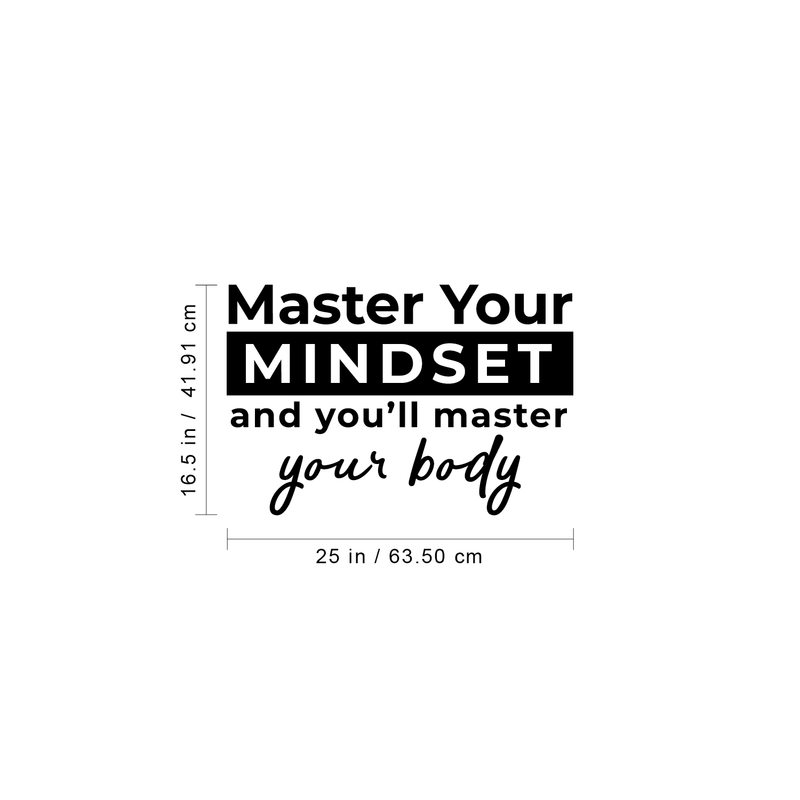 Vinyl Wall Art Decal - Master Your Mindset And You'll Master Your Body - 16.5" x 25" - Trendy Inspirational Positive Quote Sticker For Bedroom Living Room Office Gym Fitness Classroom Decor 4