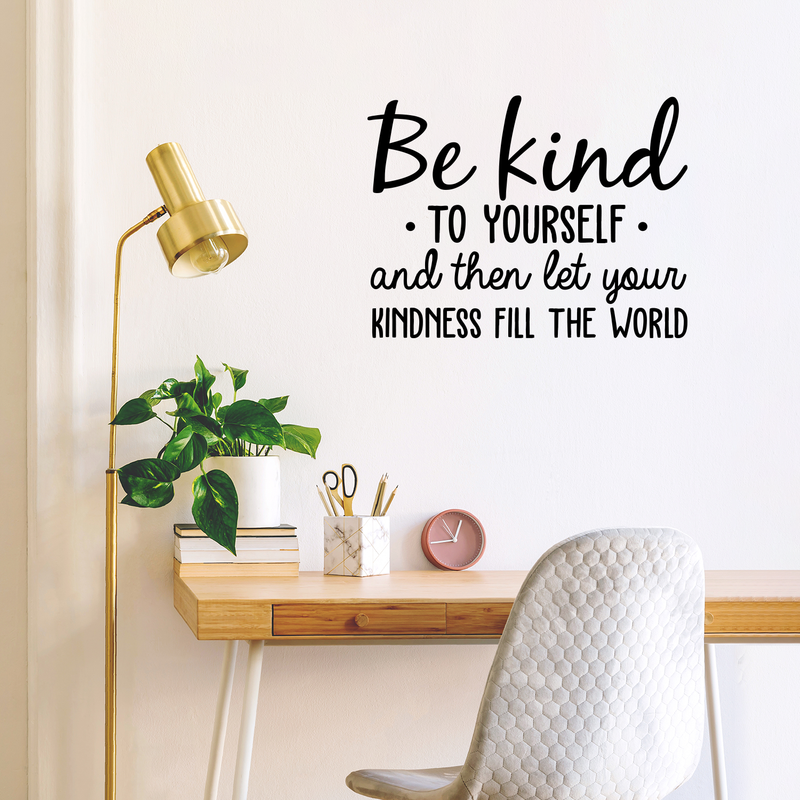 Vinyl Wall Art Decal - Be Kind To Yourself - 22" x 29" - Motivational Cute Optimistic Self Esteem Quote Sticker For Bedroom Living Room Closet Kids Room Playroom School Classroom Decor 3