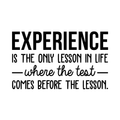 Vinyl Wall Art Decal - Experience Is The Only Lesson In Life - Modern Cute Optimistic Good Vibes Quote Sticker For Living Room Office Meetings Conference Room Work Coffee Shop Decor 1