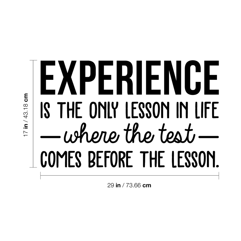 Vinyl Wall Art Decal - Experience Is The Only Lesson In Life - Modern Cute Optimistic Good Vibes Quote Sticker For Living Room Office Meetings Conference Room Work Coffee Shop Decor 4