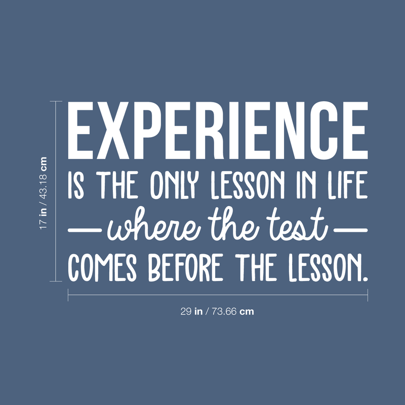 Vinyl Wall Art Decal - Experience Is The Only Lesson In Life - 17" x 29" - Modern Cute Optimistic Good Vibes Quote Sticker For Living Room Office Meetings Conference Room Work Coffee Shop Decor 4