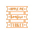 Vinyl Wall Art Decal - Apple Pie Bonfire Turkey - 17" x 17" - Trendy Cute Funny Thanksgiving Season Quote Sticker For Living Room Kitchen Restaurant Office Kitchenette Coffee Shop Decor 1