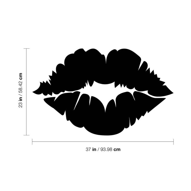 Vinyl Wall Art Decal - Kiss Lips - 23" x 37" - Trendy Modern Cute Sexy Girly Design Shape Sticker For Bedroom Closet Living Room Office Coffee Shop Store Decor 4
