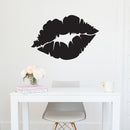 Vinyl Wall Art Decal - Kiss Lips - Trendy Modern Cute Sexy Girly Design Shape Sticker For Bedroom Closet Living Room Office Coffee Shop Store Decor 3