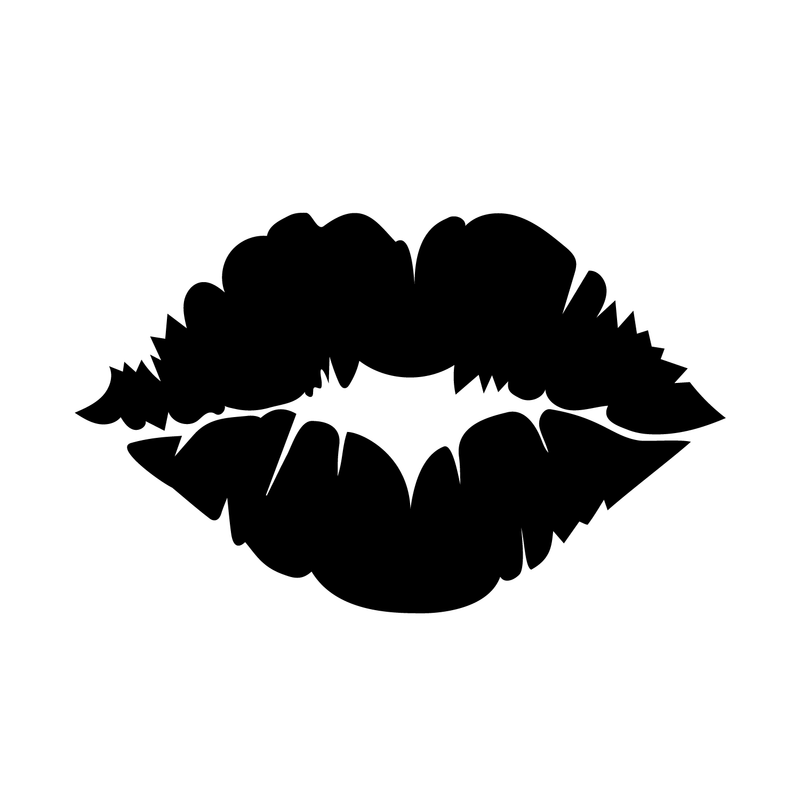 Vinyl Wall Art Decal - Kiss Lips - 23" x 37" - Trendy Modern Cute Sexy Girly Design Shape Sticker For Bedroom Closet Living Room Office Coffee Shop Store Decor 1