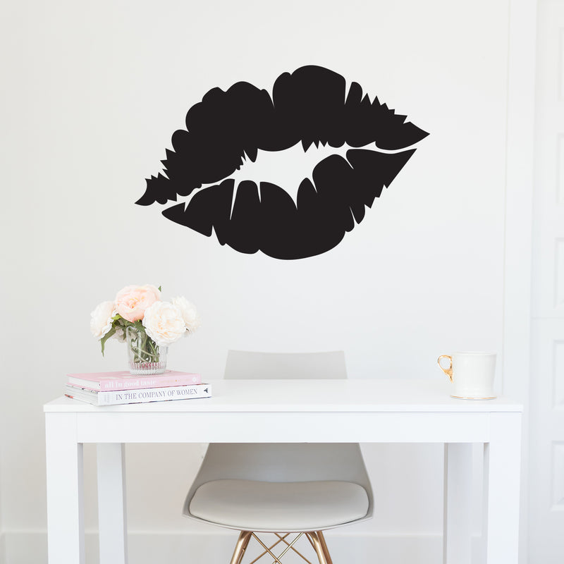 Vinyl Wall Art Decal - Kiss Lips - 23" x 37" - Trendy Modern Cute Sexy Girly Design Shape Sticker For Bedroom Closet Living Room Office Coffee Shop Store Decor 3
