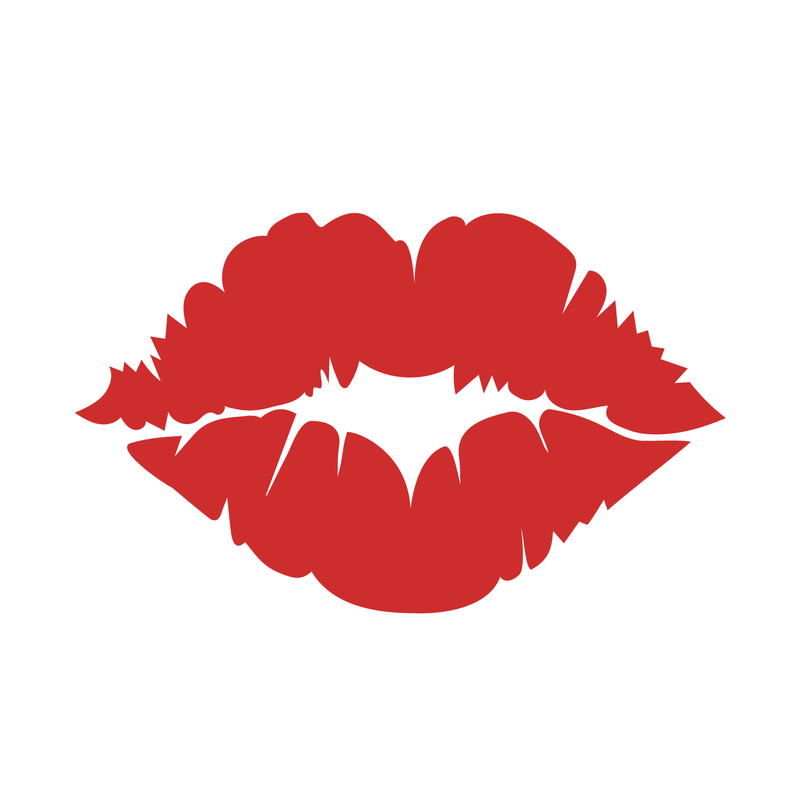 Vinyl Wall Art Decal - Kiss Lips - 23" x 37" - Trendy Modern Cute Sexy Girly Design Shape Sticker For Bedroom Closet Living Room Office Coffee Shop Store Decor 1