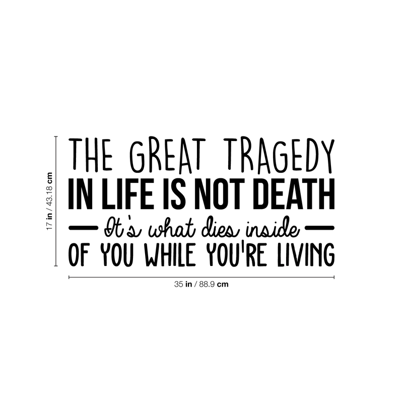 Vinyl Wall Art Decal - The Great Tragedy In Life Is Not Death... - Trendy Positive Mind Change Sticker For Bedroom Living Room Office Coffee Shop Classroom School Decor 4