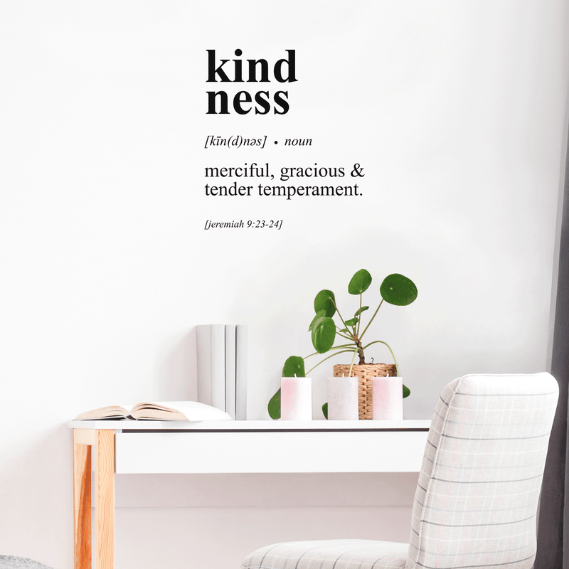 Vinyl Wall Art Decal - Kindness: Merciful; Gracious & Tender Temperament - Jeremiah 9:23 - - Inspirational Religious Bible Verse Quote Sticker For Bedroom Living Room Kids Room Decor 2