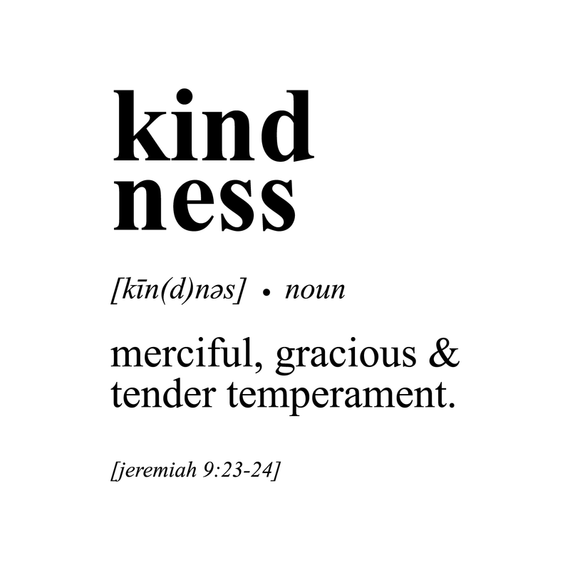 Vinyl Wall Art Decal - Kindness: Merciful; Gracious & Tender Temperament - Jeremiah 9:23 - - Inspirational Religious Bible Verse Quote Sticker For Bedroom Living Room Kids Room Decor 1