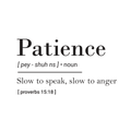 Vinyl Wall Art Decal - Patience Slow To Speak; Slow To Anger - Proverbs 15:18" - - Inspirational Religious Bible Verse Quote Sticker For Bedroom Living Room Kids Room Office Church Decor 1