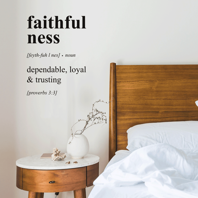 Vinyl Wall Art Decal - Faithfulness Dependable; Loyal & Trusting - Proverbs 3:3 - - Inspirational Religious Bible Verse Quote Sticker For Bedroom Living Room Kids Room Office Church Decor 3