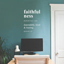 Vinyl Wall Art Decal - Faithfulness Dependable; Loyal & Trusting - Proverbs 3:3 - 23" x 17"   - Inspirational Religious Bible Verse Quote Sticker For Bedroom Living Room Kids Room Office Church  Decor 2