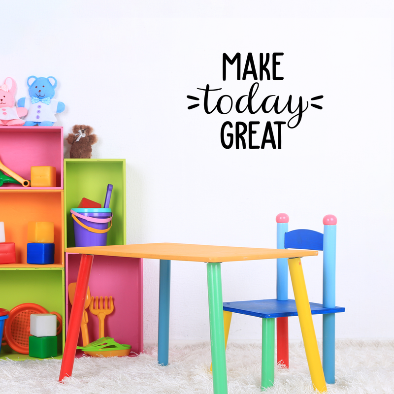 Vinyl Wall Art Decal - Make Today Great - Modern Cute Optimistic Quote Sticker For Living Room Office Meetings Conference Room Work Coffee Classroom School Decor 2
