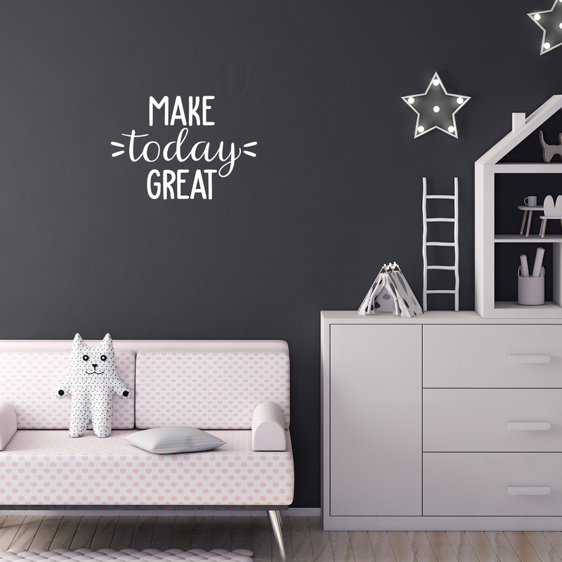 Vinyl Wall Art Decal - Make Today Great - 17" x 24" - Modern Cute Optimistic Quote Sticker For Living Room Office Meetings Conference Room Work Coffee Classroom School Decor 3