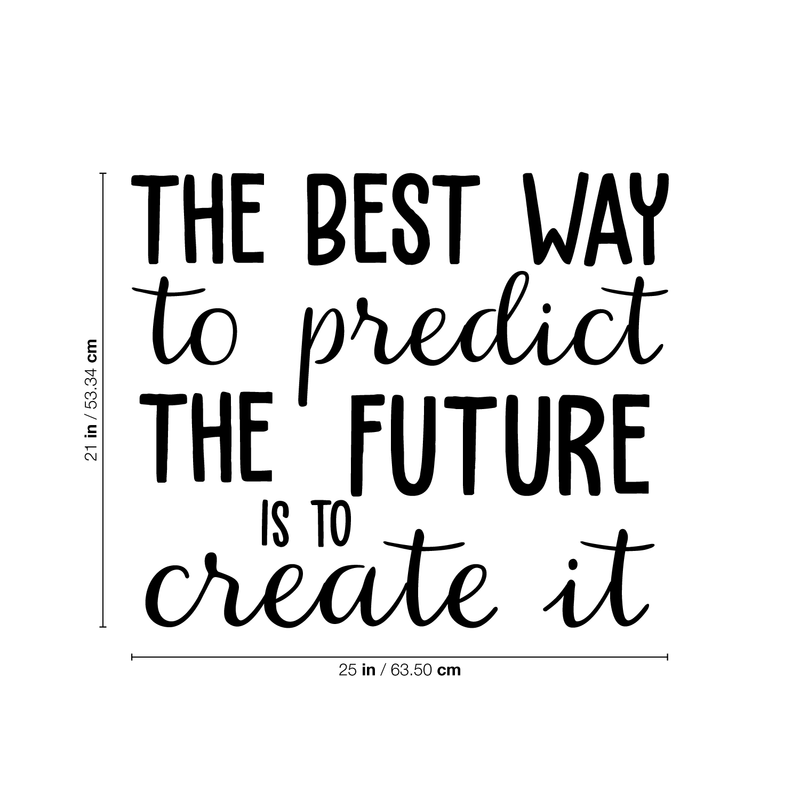 Vinyl Wall Art Decal - The Best Way To Predict The Future Is To Create It - Trendy Positive Motivational Quote Sticker For Home Bedroom Playroom Office Work School Classroom Decor 4