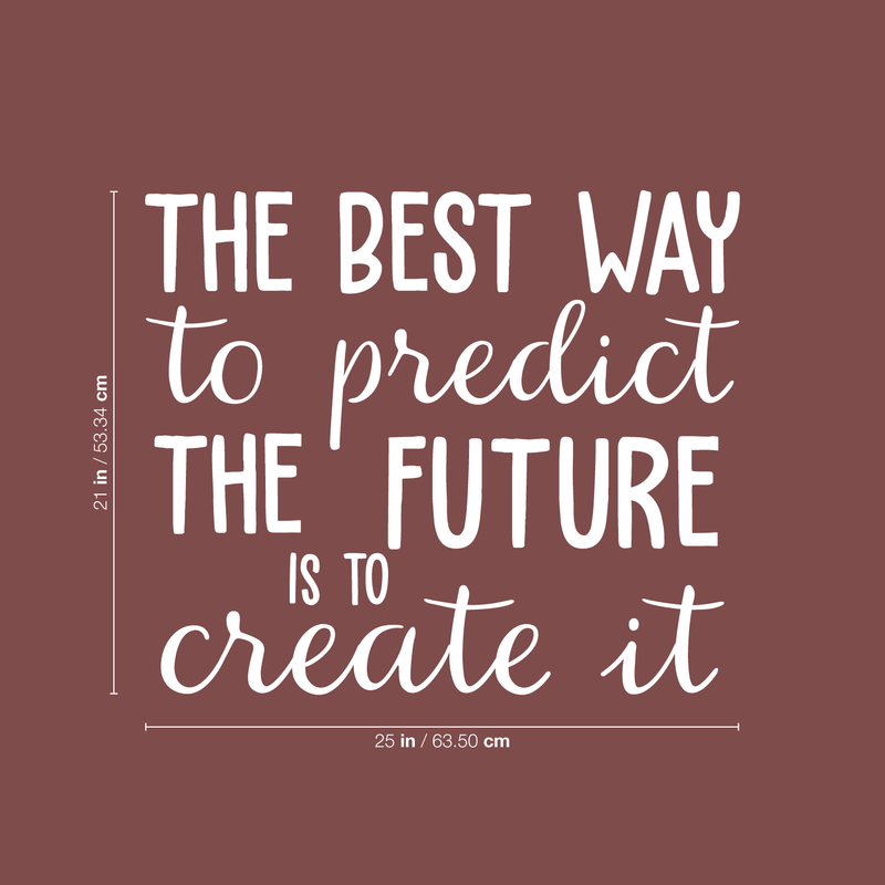 Vinyl Wall Art Decal - The Best Way To Predict The Future Is To Create It - 21" x 25" - Trendy Positive Motivational Quote Sticker For Home Bedroom Playroom Office Work School Classroom Decor 4