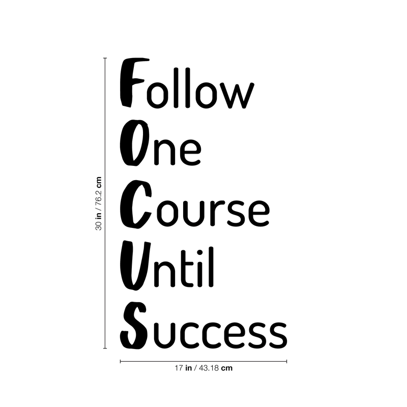 Vinyl Wall Art Decal - Follow One Course Until Success - 30" x 17" - Trendy Inspirational Positive Quote Sticker For Living Room Playroom Office Meetings Conference Room School Classroom Decor 4