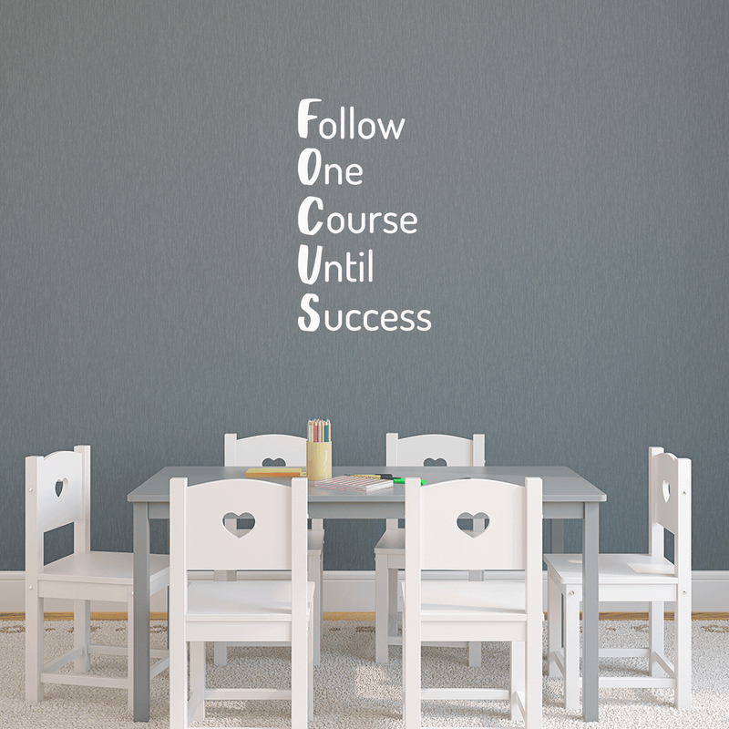 Vinyl Wall Art Decal - Follow One Course Until Success - Trendy Inspirational Positive Quote Sticker For Living Room Playroom Office Meetings Conference Room School Classroom Decor 5