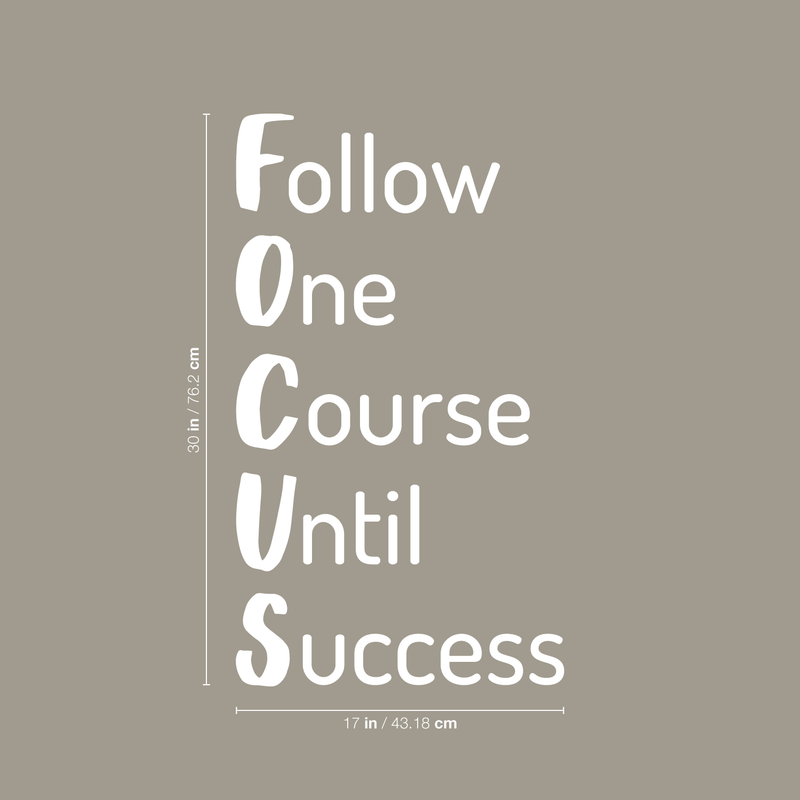 Vinyl Wall Art Decal - Follow One Course Until Success - 30" x 17" - Trendy Inspirational Positive Quote Sticker For Living Room Playroom Office Meetings Conference Room School Classroom Decor 4